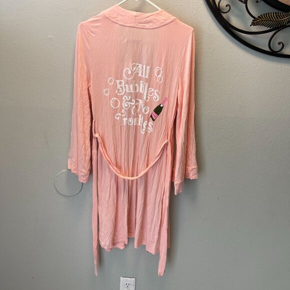 Los Angeles Trading Company Pink Lounge Robe All Bubbles & No Troubles Print - Picture 2 of 9